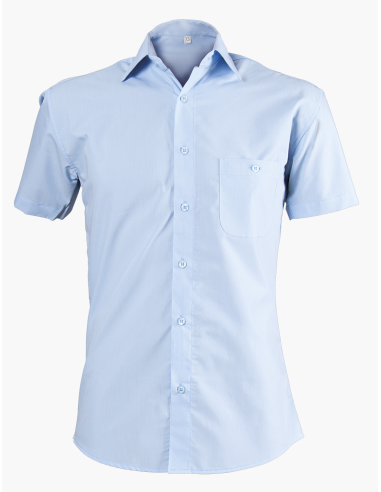 Мъжка класическа риза с къс ръкав модел CAMISA- светло синя