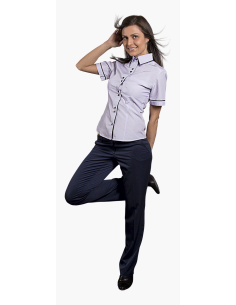 Дамска риза модел ALEXIA с къс ръкав (светло синя) 2