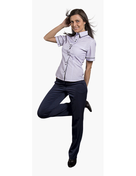 Дамска риза модел ALEXIA с къс ръкав (светло синя)