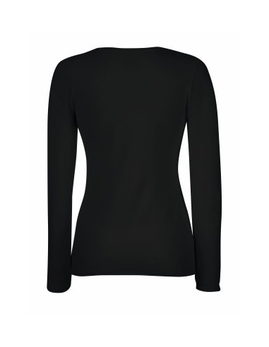 Дамска тениска с дълъг ръкав - черна