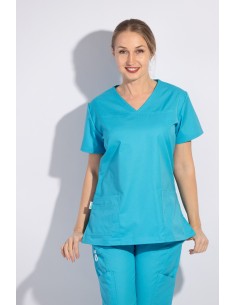 Работна туника с къс ръкав модел ANDREA (св. синя) 2