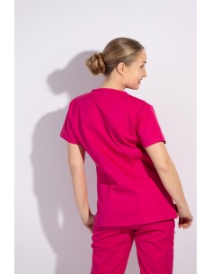 Работна туника с къс ръкав модел ANDREA (розова) 2