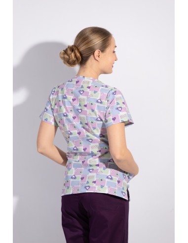 Дамска вталена туника за работа модел BAMBINA (панделки и сърца)