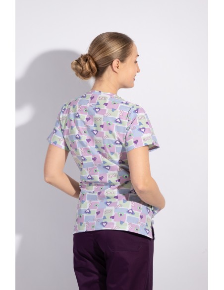 Дамска вталена туника за работа модел BAMBINA (панделки и сърца)