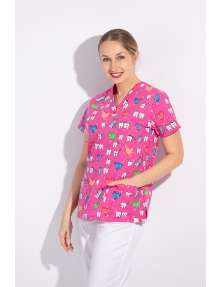 Дамска медицинска туника модел BAMBINA (зъби) Дамска медицинска туника модел BAMBINA (зъби)