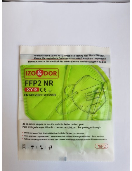 Сгъваема маска за дихателна защита N95 FFP2- зелена