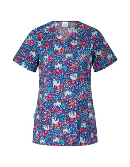 Дамска вталена туника за работа модел BAMBINA (ленивци)