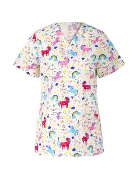 Дамска вталена туника за работа модел BAMBINA (еднорог)