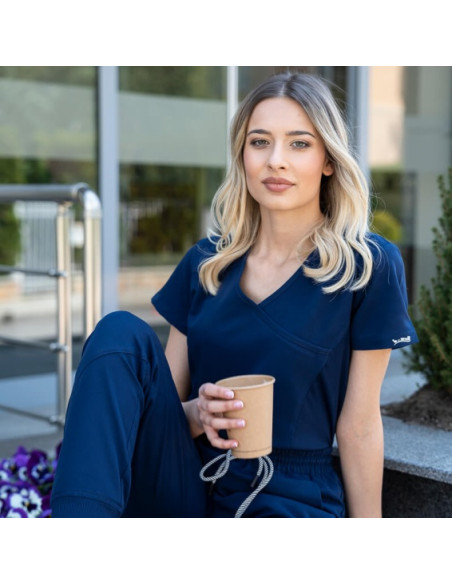 Медицинска туника JUSTINA- т.синя