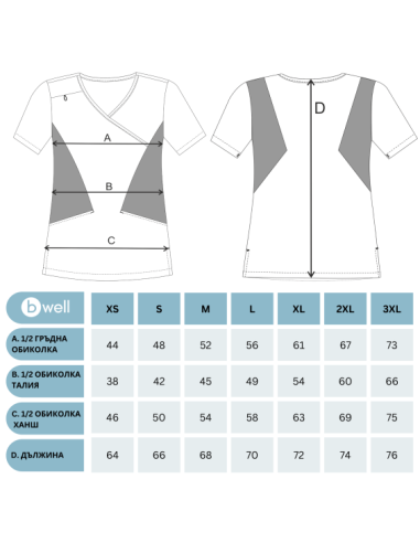 Медицинска туника JUSTINA- т.синя