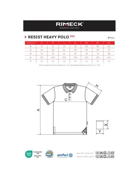 Мъжка тениска с поло яка RESIST POLO R20- бяла