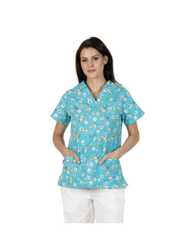 Медицинска туника BAMBINA- сини зъби