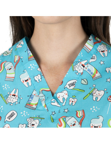Медицинска туника BAMBINA- сини зъби