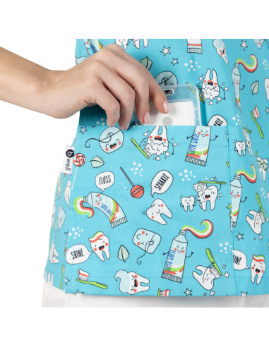 Медицинска туника BAMBINA- сини зъби