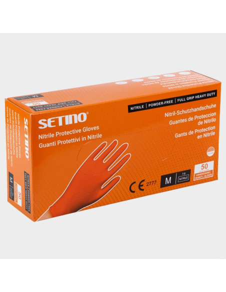 Еднократни ръкавици от нитрил SETINO NITRILE ORANGE