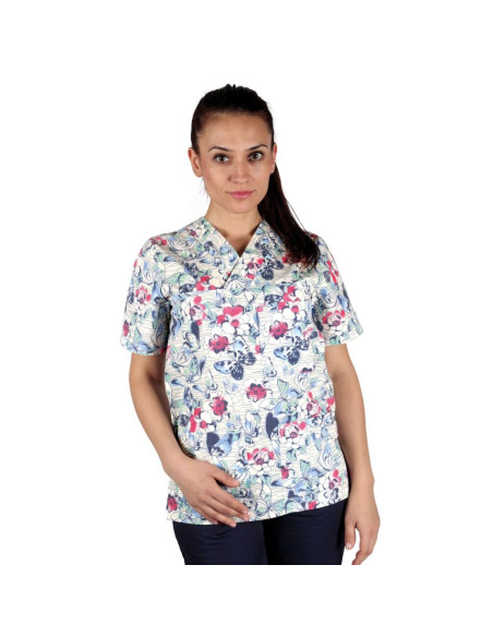 Дамска медицинска туника BUTTERFLIES