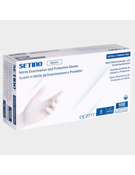 Нитрилни ръкавици SETINO NITRILE WHITE без пудра