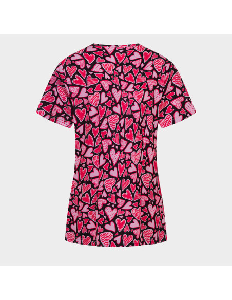 Медицинска туника ISABELLA - Pink Hearts