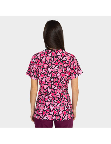 Медицинска туника ISABELLA - Pink Hearts