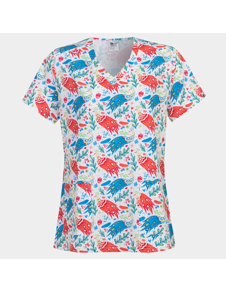 Медицинска туника ISABELLA - Colourful Peacock