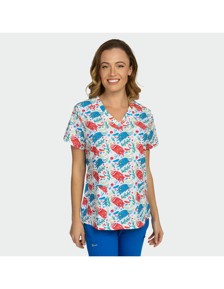 Медицинска туника ISABELLA - Colourful Peacock