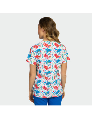 Медицинска туника ISABELLA - Colourful Peacock