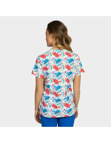 Медицинска туника ISABELLA - Colourful Peacock